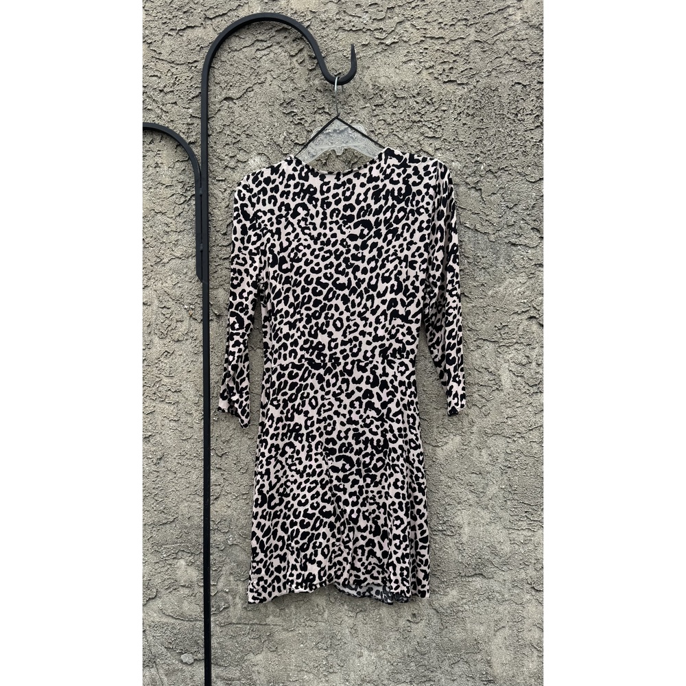 Miss Selfridge Wrap Dress‎ in pinkish beige and black Size 6 - Picture 2 of 4